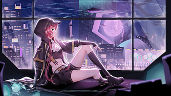 Anime Girl In Scifi World , anime-girl, anime, artist, artwork, digital-art, scifi, cyberpunk HD wallpaper