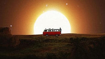 Watching The Sunshines, van, artist, artwork, digital-art HD wallpaper