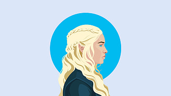 Daenerys Targaryen Illustration 2018, daenerys-targaryen, minimalism, illustration, artist, behance, game-of-thrones-season-8, game-of-thrones, tv-shows, digital-art, artwork HD wallpaper