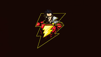 Shazam Minimal , shazam, superheroes, minimalism, minimalist, artist, artwork, digital-art, behance, dark, black, oled HD wallpaper