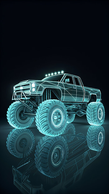 Neon Monster Truck — , hologram HD phone wallpaper