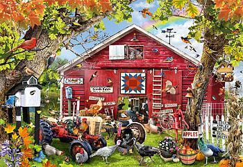 Feathered Farm, poultry, tractor, barn, digital, art, trees HD wallpaper