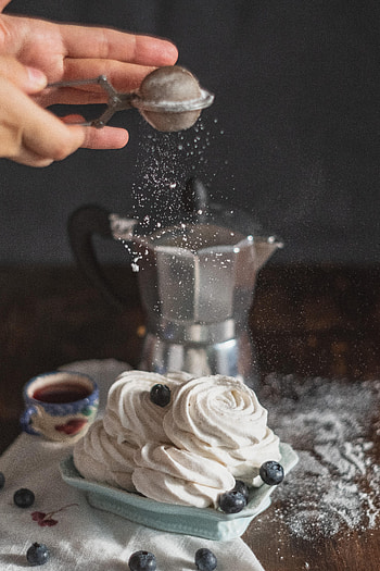 Food, Desert, Hands, Tea, Teapot, Kettle, Marshmallow, Zephyr, Powdered Sugar HD phone wallpaper