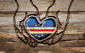 I love Cabo Verde, , wooden carving hands, Day of Cabo Verde, Cabo Verde flag, Flag of Cabo Verde, Take care Cabo Verde, creative, Cabo Verde flag in hand, wood carving, african countries, Cabo Verde HD wallpaper