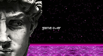 Game Over, Pixel art, Vaporwave style, Album cover HD wallpaper