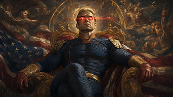 Homelander — Throne of Power ( ), Homelander (The Boys), Superhero, Glowing Eyes, American Flag HD wallpaper