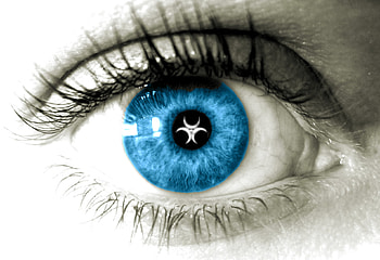 Biohazard Eye, blue, eyes, biohazard, eye HD wallpaper