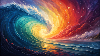Vibrant Light Spectrum in Ultra, light spectrum, ocean, wave, cloud, Ocean Waves HD wallpaper