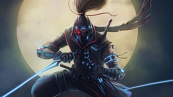 Cyberpunk Ninja Warrior HD wallpaper