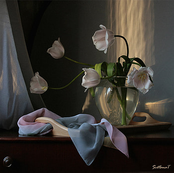 still life 1, composition, art , still life, table, vase, nature, tulips, nice HD wallpaper