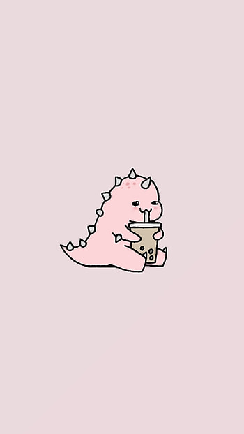 Pink Dino, Matching, art, Boba, Love, Matching , Light Pink, Baby Pink HD phone wallpaper