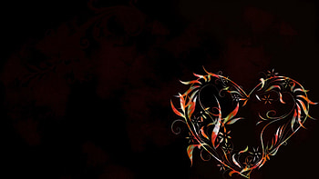 Leaves, Love, Patterns, Lines, Dark Background, Heart HD wallpaper