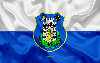 Flag of Kamnik, , silk texture, Kamnik, Slovenian city, Kamnik flag, Slovenia HD wallpaper