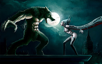 Werewolf transformation, Full moon, Supernatural creatures, Mysterious folklore HD wallpaper