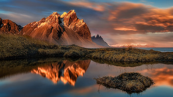 Mountain reflection on lake water, Water, Lake, Sky, Clouds HD wallpaper