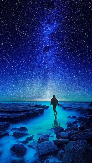 Night Sky, Bluish Sky HD phone wallpaper