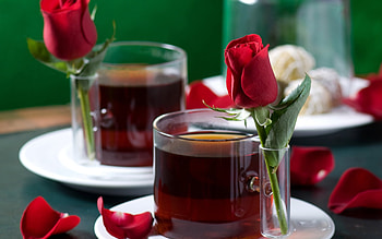 Plants, Flowers, Food, Roses, Cups, Drinks HD wallpaper