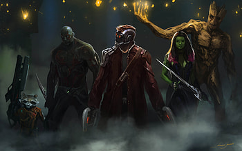 Guardians Of The Galaxy Artwork , guardians-of-the-galaxy-vol-2, guardians-of-the-galaxy, star-lord, groot, rocket-raccoon, gamora, drax-the-destroyer, artist, artwork, deviantart HD wallpaper