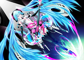 Highspeed Guitar, song, guitar, girl, vocaloid, long hair, miku, music, anime, hatsune HD wallpaper