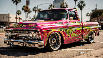 Lowrider Truck — Pink Custom 'Cali Cruiser', Lowrider HD wallpaper