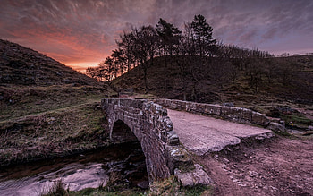 Nature, Rivers, Trees, Bridge, Stone, Evening, Crossing HD wallpaper