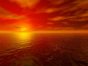 OCEAN SUNSET, 3d, ocean HD wallpaper