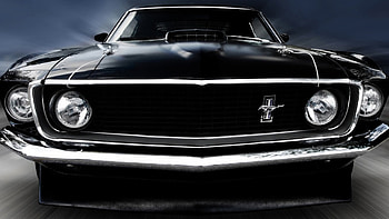 69' ford mustang, road, speed, front, car HD wallpaper