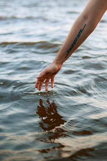 Water, Drops, Hand, Miscellanea, Miscellaneous, Ripples, Ripple, Tattoo HD phone wallpaper