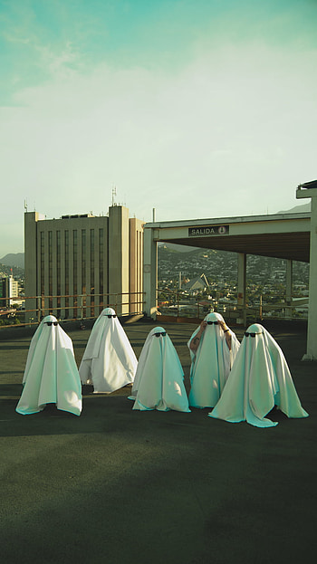 Ghost aestetik, halloween, grupo, fondo de pantalla HD phone wallpaper