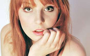 Red head, women, head, blonde, Red HD wallpaper