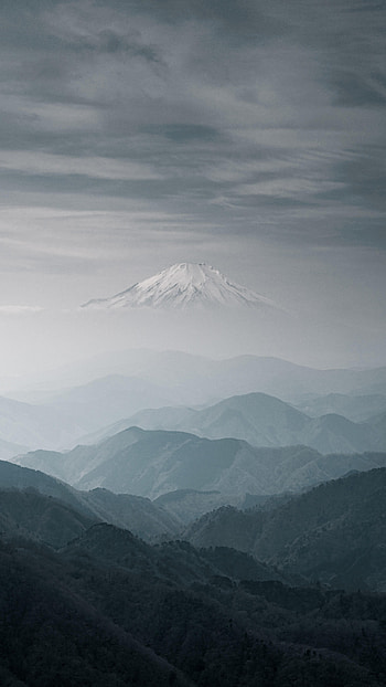 Nature, Mountains, Snow, Mountain, Vertex, Top, Fog, Fuji HD phone wallpaper