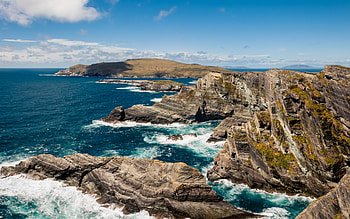 Kerry Cliffs, sea, ireland, clouds, sky, rocks HD wallpaper