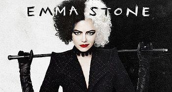 Cruella (2021), afis, white, black, disney, girl, actress, movie, red, cruella, face, emma stone HD wallpaper