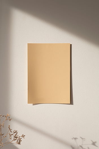 A minimalist mockup of beige paper on a sunlit wall, perfect for design presentations. HD phone wallpaper