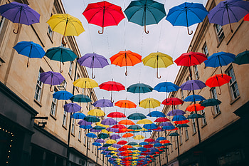 Colorful Umbrella City, umbrella, graphy HD wallpaper