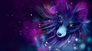 Art, Violet, Fox, Space, Purple, Cosmic HD wallpaper