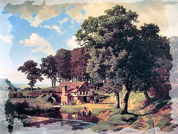 Rustic Mill 2, art, mill, landscape, albert bierstadt, bierstadt, artwork, oldmaster, scenery, painting HD wallpaper