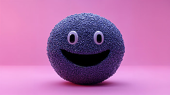 Charming Chia Seed Character - Ultra, smiley face, cute character, purple, 3D Model HD wallpaper