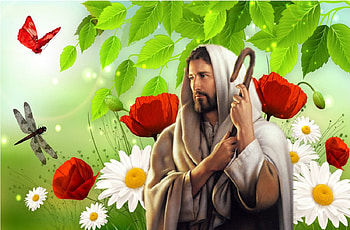 Easter, spring of the soul, god, jesus, christ, shepherd, spring HD wallpaper