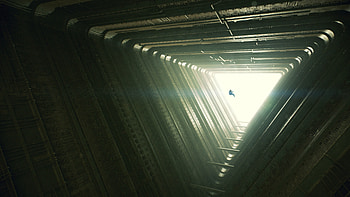 Art, Shine, Light, Silhouette, Tunnel, Triangle HD wallpaper