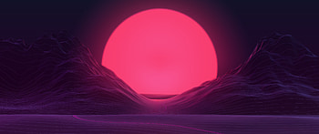 Big Sun Neon Mountains , neon, mountains, artist, artwork, digital-art, deviantart HD wallpaper