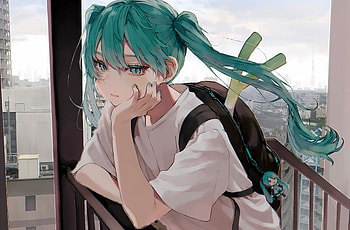 Sad Miku, hatsune-miku, vocaloid, anime, anime-girl, artist, artwork, digital-art HD wallpaper