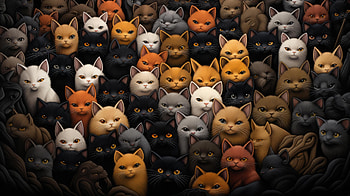 Feline Mosaic — Quad, Animal, cat HD wallpaper