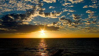 Full sunrise, backgrounds, Peaceful morning, Calm atmosphere HD wallpaper