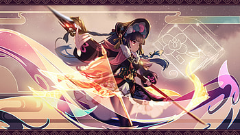 Yun Jin Trident Genshin Impact HD wallpaper