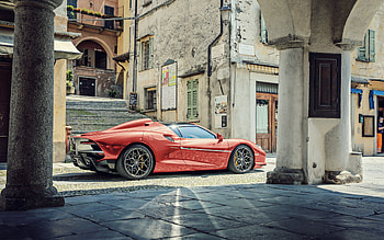 Touring Arese RH95, 2021, exterior, rear view, red sports coupe, red Arese RH95, Touring Superleggera HD wallpaper