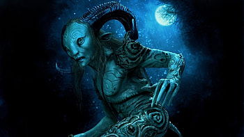 Pan's Labyrinth, Enigmatic faun character, Artistically rendered, Surreal fantasy HD wallpaper