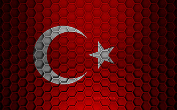 Turkey flag, 3d hexagons texture, Turkey, 3d texture, Turkey 3d flag, metal texture, flag of Turkey HD wallpaper