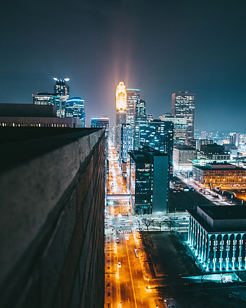 Cities, Night, Architecture, City, Building, Illumination, Street, Lighting, Urban HD phone wallpaper