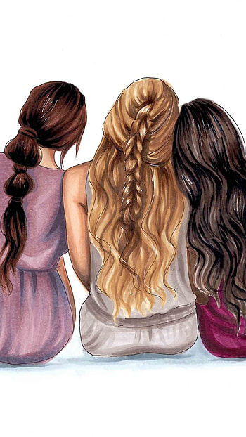 3 Friends, Beautiful, Hair Style HD phone wallpaper